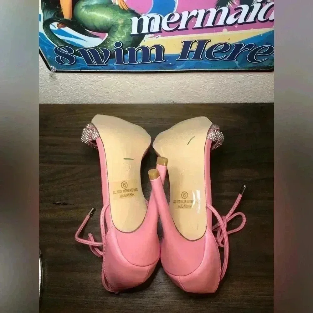 VENUS Pretty in Pink Open Toe Heels